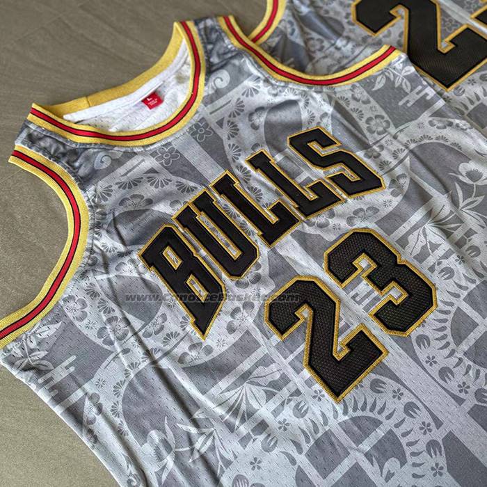 Maglia Chicago Bulls Michael Jordan No 23 Mitchell & Ness 1997-98 Bianco